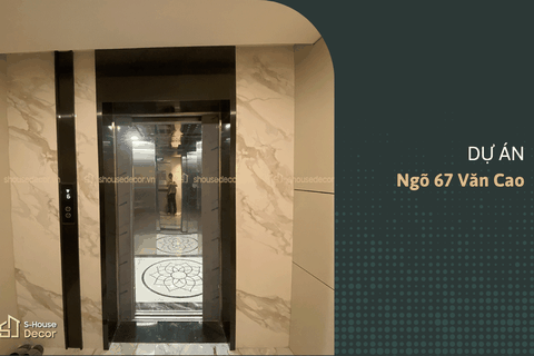 Trang Trí Thang Máy Tại Ngõ 67 Văn Cao – Ốp Inox Khung Bao Bản Rộng Hiện Đại