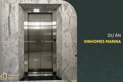 ỐP INOX KHUNG BAO BẢN HẸP THANG MÁY SB4.27 VINHOMES MARINA - TINH GỌN, SANG TRỌNG, BỀN BỈ