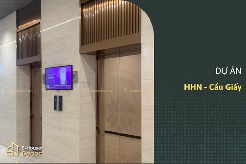 Trang trí inox thang máy – Bọc inox cửa thang máy tại HHN Cầu Giấy sang trọng