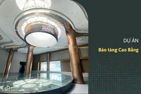 Trang trí trần inox sóng nước tại dự án Bảo Tàng Cao Bằng - Điểm nhấn kiến trúc nổi bật
