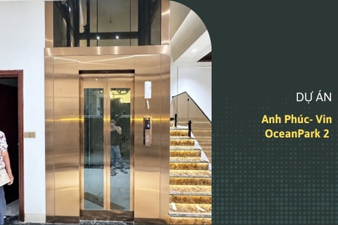 Trang trí ốp inox khung thép thang máy tại Vin OceanPark 2 - Điểm nhấn tinh tế, hiện đại