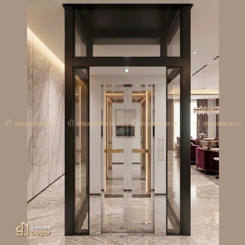 Gia công khung bao cửa thang máy với inox 304 gương trắng, inox 304 xước trắng tinh tế - Mẫu COK-PVDS-3