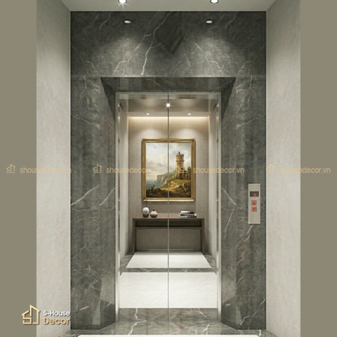 Gia công khung bao cửa thang máy với khung bao hẹp và cửa tầng xây - Mẫu COX-PVDS-1