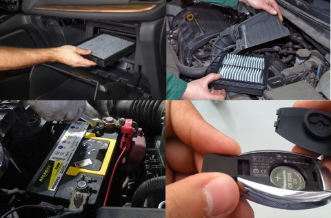 Thay Lọc gió điều hòa - Lọc gió động cơ - Acqui - Gạt mưa - Pin chìa khóa ô tô