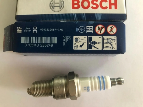 Bugi Chevrolet Captiva 2.4; Spark (2010+); Daewoo Lanos 1.5 giắc 21 chân ngắn chính hãng Bosch F6TC (0242229687)