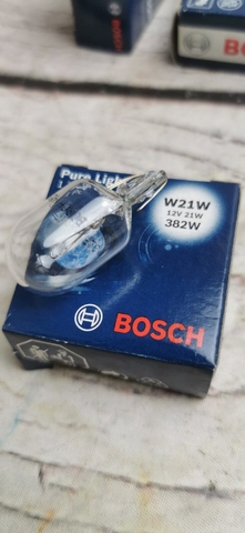 Bóng đèn phanh chân cắm T20 1 tóc trắng W21W chính hãng Bosch (1987302251)