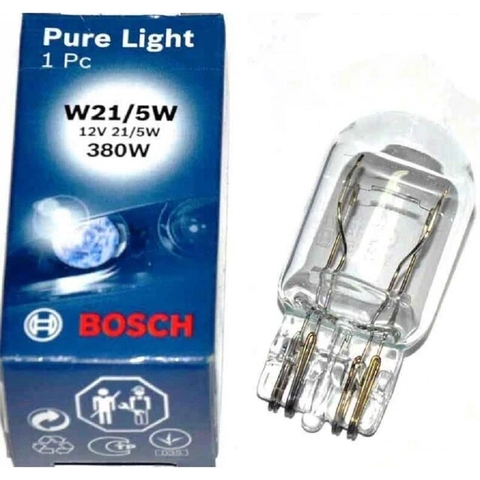 Bóng đèn phanh chân cắm T20 2 tóc trắng W21/5W 12V chính hãng Bosch (1987302252)