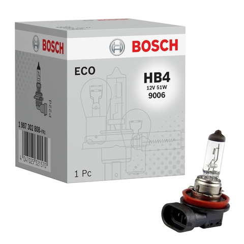 Bóng đèn Halogen ECO HB4 12 V 51 W (9006) vỏ trắng chính hãng Bosch (1987302808)