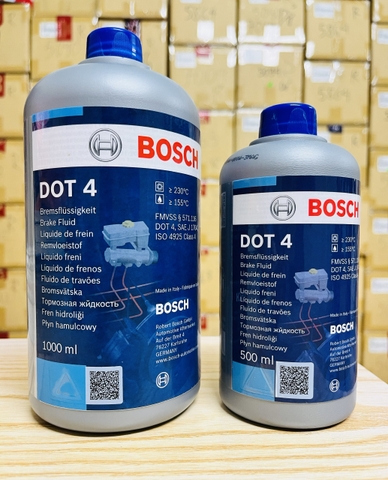 Dầu phanh cao cấp DOT4, 500ml, 1000ml chính hãng Bosch nhập khẩu Châu Âu