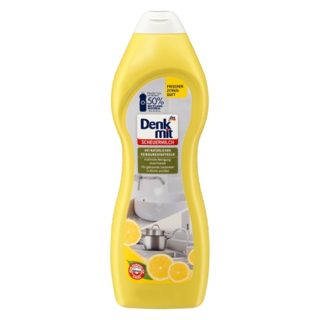 Dung dịch tẩy Đồ Sứ, Inox Denkmit Scheuermilch Frischer Zitrus-Duft chai 750ml - Hương Chanh - Nhập khẩu Đức