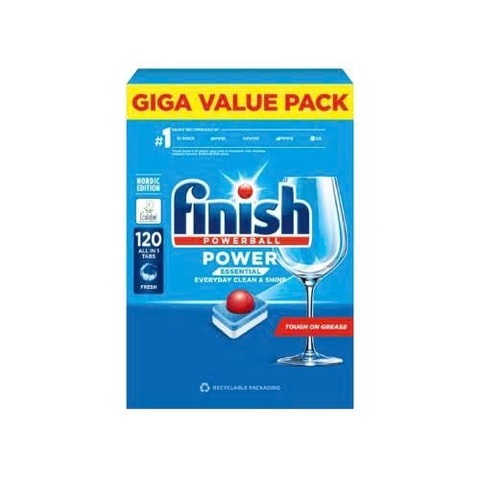 Viên rửa chén bát Finish Essential Powerball nhập khẩu châu âu - Hộp 120v - Hương Soda