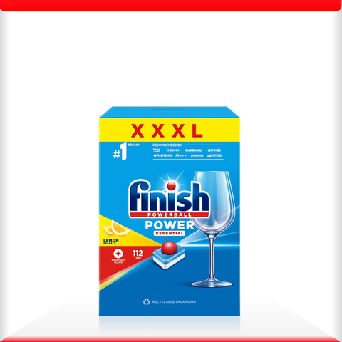 Viên rửa bát Finish Power Essential All IN 1 nhập khẩu châu âu 112v (loại viên to) - Hương Chanh
