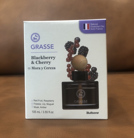 Nước hoa ô tô Bullsone Pháp Grasse Diffuser Blackberry & Cherry chính hãng sản xuất tại Hàn Quốc 100% tinh dầu thiên nhiên - Mùi hương Dâu đen và Quả anh đào