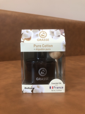 Nước hoa ô tô Bullsone Pháp Grasse Diffuser Pure Cotton chính hãng sản xuất tại Hàn Quốc 100% tinh dầu thiên nhiên - Mùi hương Bông vải