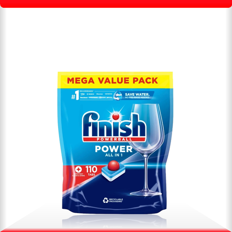 Viên rửa bát Finish Power All IN 1 nhập khẩu châu âu 110v (loại viên to) - Hương Soda