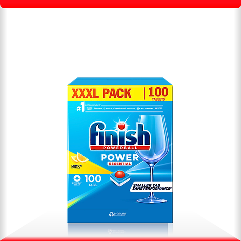 Viên rửa bát Finish Power Essential All IN 1 nhập khẩu châu âu 100v (loại viên to) - Hương Chanh