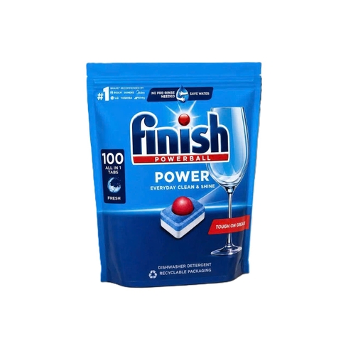 Viên rửa bát Finish Power All in 1 - Túi 100 viên không hương (Regular)