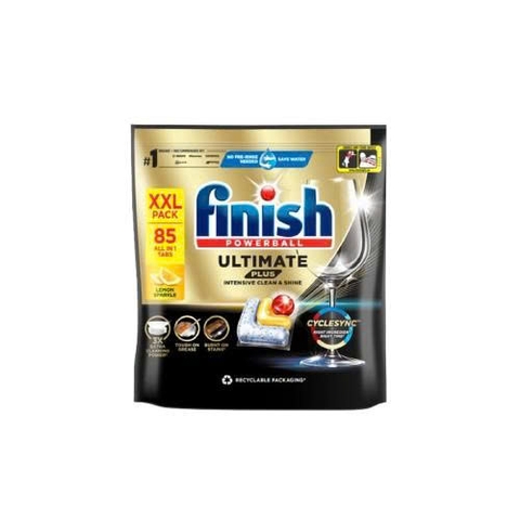Viên rửa chén bát Finish Ultimate All in One Plus nhập khẩu châu âu - Túi 85v - Hương chanh (Mã VN)