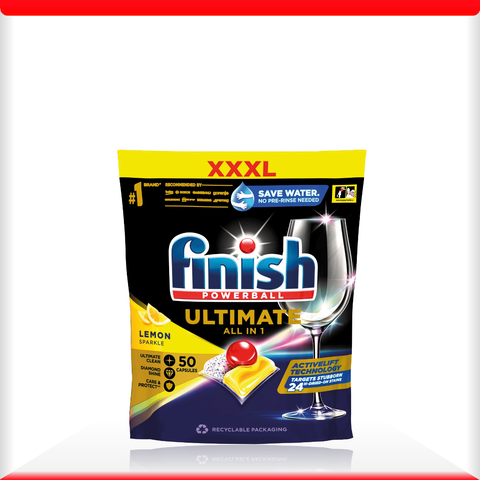 Viên rửa bát Finish Ultimate All IN 1 nhập khẩu châu âu 50v (loại viên to) - Hương Chanh