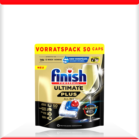 Viên rửa bát Finish Ultimate Plus All IN 1 nhập khẩu châu âu 50v (loại viên to) - Hương Soda