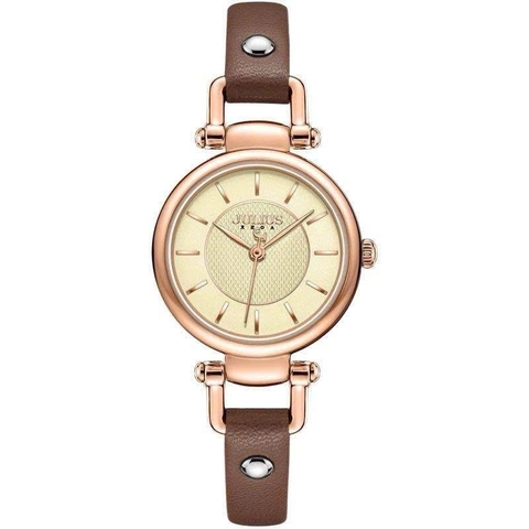 Đồng Hồ Julius JA-1420B Hàn Quốc Dây Da(Nâu)