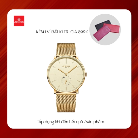 Đồng Hồ Nữ JS-043 Kính Sapphire Julius Hàn Quốc Dây Thép (2 Màu)