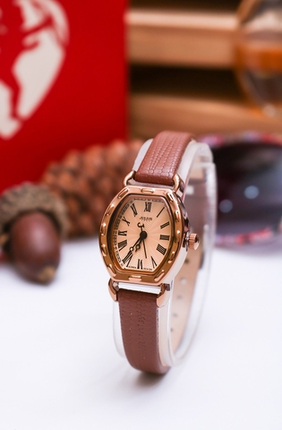 Đồng Hồ Nữ  JA-544E  Julius Hàn Quốc Dây Da (Nâu cafe)