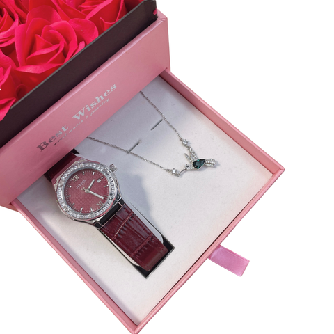 Combo Đồng Hồ Nữ Julius JA-1395F + Nữ Trang ESME ES092