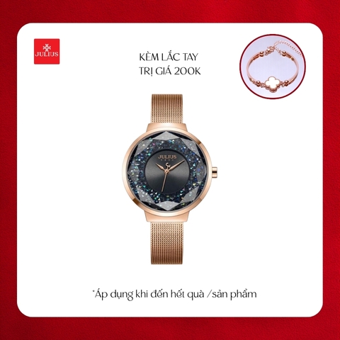 Đồng Hồ Nữ JA-1111E Julius Hàn Quốc dây thép (Đồng Xám)