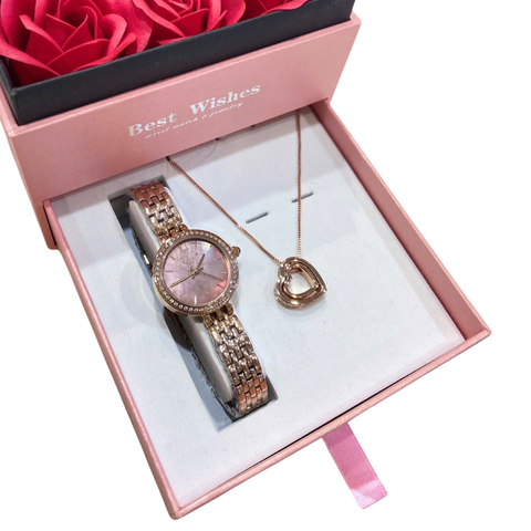 Combo Quà Tặng Đồng hồ nữ Julius JA-1421C + Dây Chuyền ESME ES482