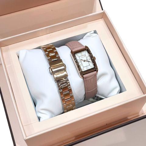 Combo Quà Tặng Đồng Hồ Nữ JA-1338B Kèm Dây Mesh