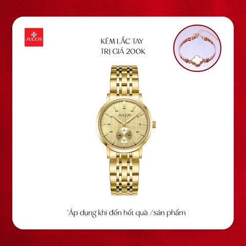 Đồng Hồ Nữ JS-061L Julius Hàn Quốc kính saphire (Vàng)