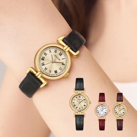 Đồng Hồ Nữ JA-1529 Julius Hàn Quốc Dây Da (3 Màu)