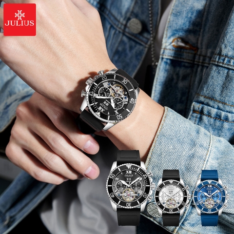 Đồng Hồ Nam Julius JAH-153 Cơ ( 3 Màu )