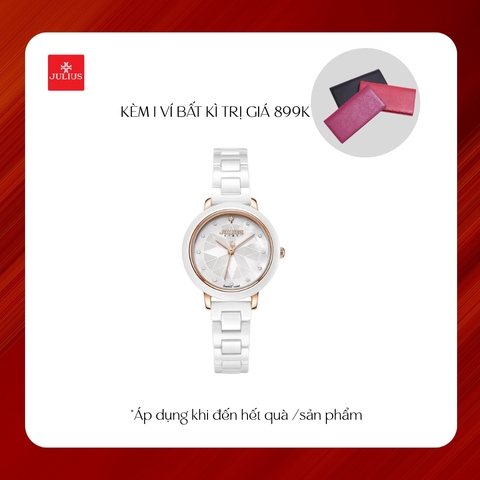 Đồng Hồ Nữ JS-062A Julius Star đá Ceramic (Trắng)