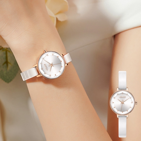 Đồng Hồ Nữ JA-1348A Julius Hàn Quốc (Trắng)