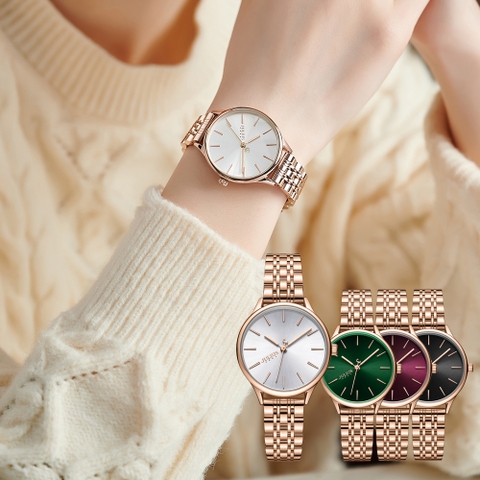 Đồng Hồ Nữ JA-1298 Julius Hàn Quốc Dây Thép (4 Màu)