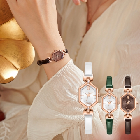 Đồng Hồ Nữ JA-1423 Julius Hàn Quốc Dây Da (3 Màu)