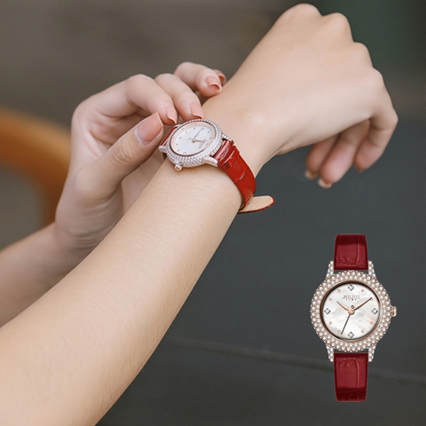 Đồng Hồ Nữ JS-044 Kính Sapphire Julius Hàn Quốc Dây Da (3 Màu)