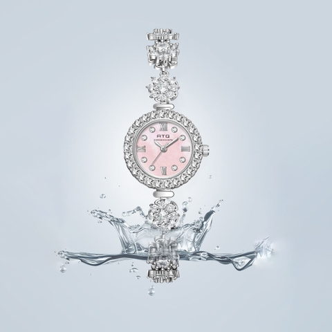 Đồng Hồ Nữ ATQ ATQ-3067 Dây Thép (Hồng Xà Cừ)