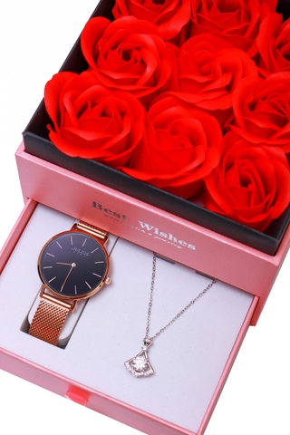 Combo Quà Tặng Đồng Hồ Nữ  Julius JS-027C Julius Star  + Nữ Trang ESME ES163KC