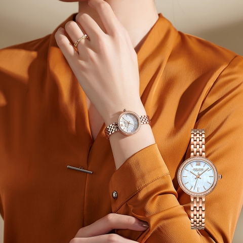 Đồng Hồ Nữ JA-1421B Julius Hàn Quốc Dây Thép (Đồng)