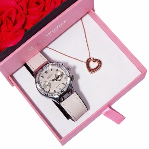 Combo  Đồng Hồ Nữ JA-1490B + Dây Chuyền  ESME ES482