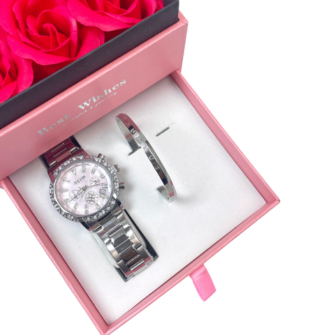 Combo Đồng Hồ Nữ JA-1530A Julius Dây Thép + Vòng đeo tay Julius JSB078 SL