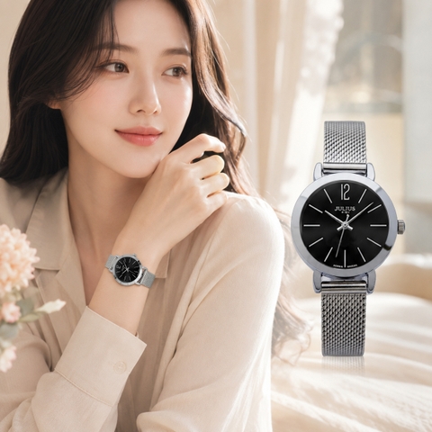 Đồng Hồ Nữ JA-732B Julius Hàn Quốc Dây Thép