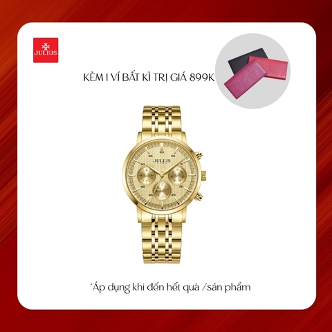 Đồng Hồ Nam JS-061M Julius Hàn Quốc Dây Thép (Vàng)