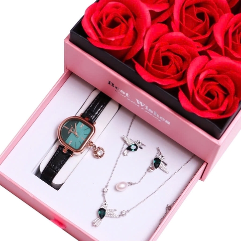 Combo Quà Tặng Đồng Hồ Nữ JA-1394D + Nữ Trang ESME ES092