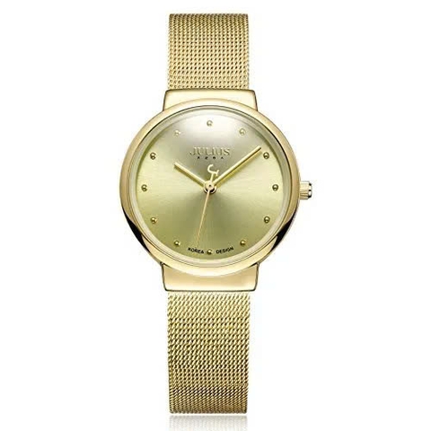Đồng Hồ Nữ JA-426LA Julius Hàn Quốc Dây Thép (Vàng)