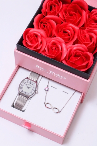 Combo Quà Tặng Đồng Hồ Nữ  JA-1242A + Nữ Trang ES090
