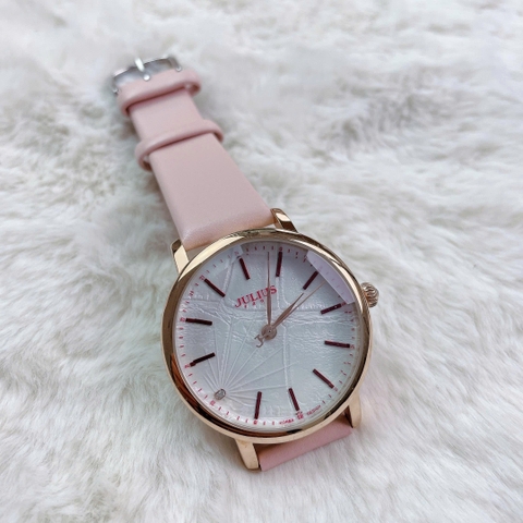 Đồng Hồ Nữ JA-888E1 Julius Hàn Quốc Dây Da ( Hồng)